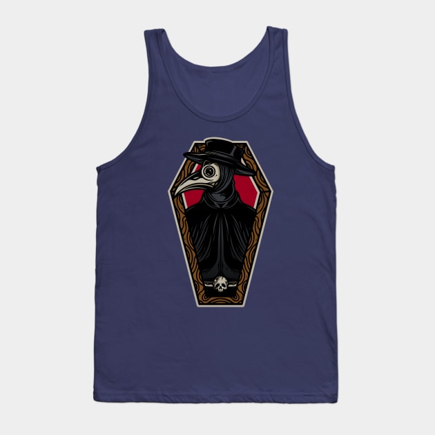 Plague Doctor Coffin Tattoo Design Tank Top by Alundrart
